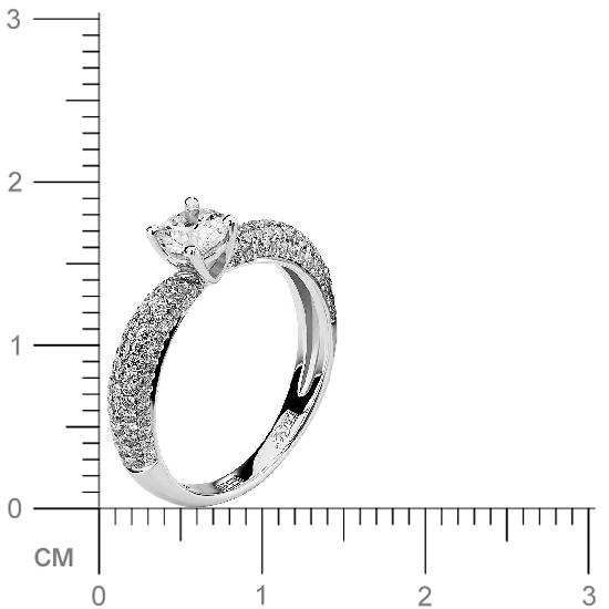 Кольцо с 99 бриллиантами из белого золота 750 пробы (арт. 300804)