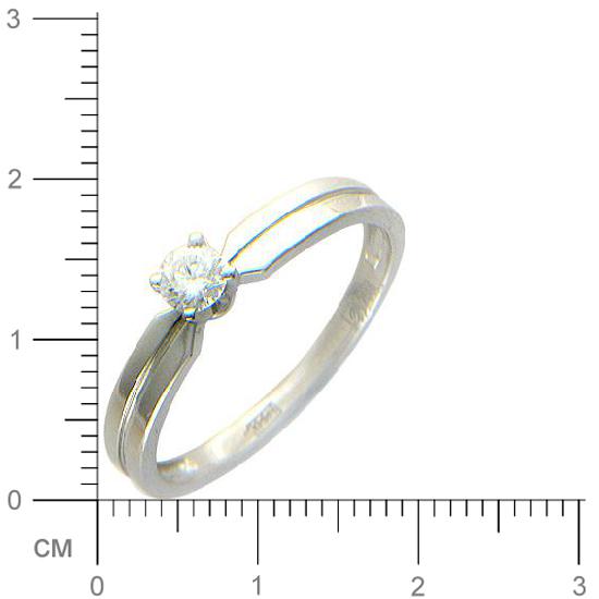 Кольцо с 1 бриллиантом из белого золота 750 пробы (арт. 300831)