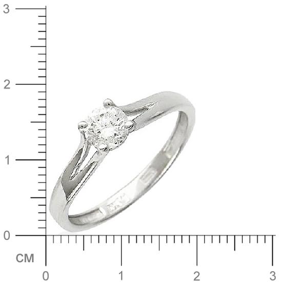 Кольцо с 1 бриллиантом из белого золота 750 пробы (арт. 300834)
