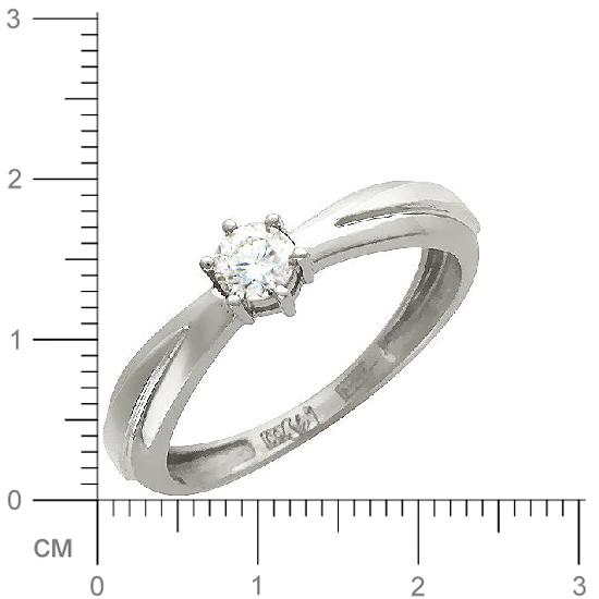 Кольцо с 1 бриллиантом из белого золота 750 пробы (арт. 300835)