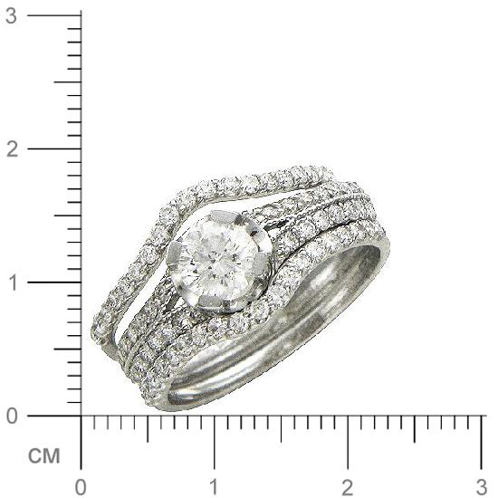 Кольцо с 67 бриллиантами из белого золота 750 пробы (арт. 300859)