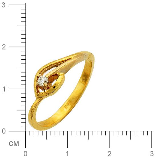 Кольцо с 1 бриллиантом из комбинированного золота 750 пробы (арт. 300896)