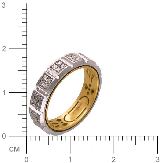 Кольцо с 64 бриллиантами из комбинированного золота 750 пробы (арт. 300918)