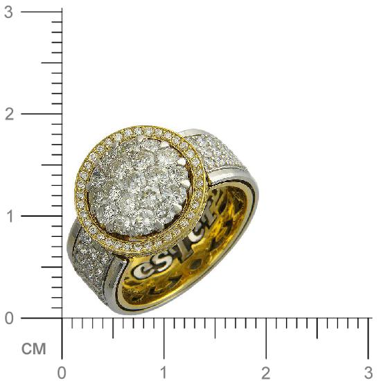 Кольцо с 229 бриллиантами из комбинированного золота 750 пробы (арт. 300920)