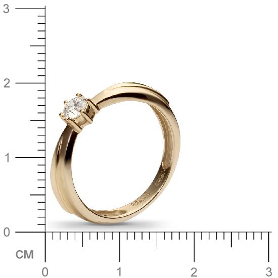 Кольцо с 1 бриллиантом из комбинированного золота 750 пробы (арт. 300923)