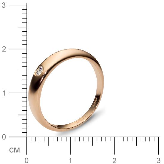 Кольцо с 1 бриллиантом из красного золота  (арт. 301090)