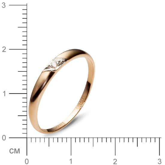 Кольцо с 1 бриллиантом из красного золота  (арт. 301093)