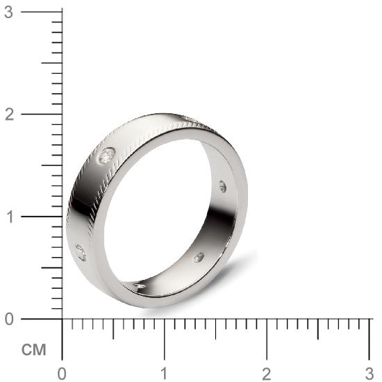 Кольцо с 6 бриллиантами из белого золота  (арт. 301126)