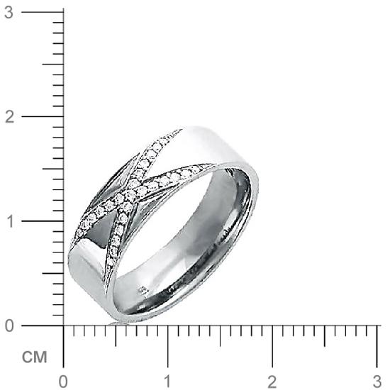 Кольцо с 25 бриллиантами из белого золота  (арт. 301136)