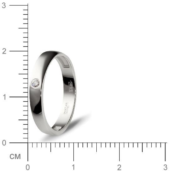 Кольцо с 1 бриллиантом из белого золота  (арт. 301141)