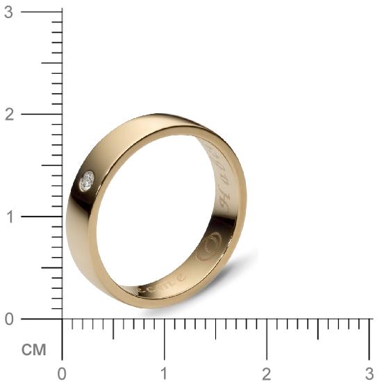 Кольцо с 1 бриллиантом из жёлтого золота  (арт. 301154)