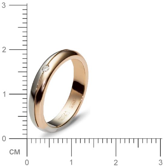 Кольцо с 1 бриллиантом из комбинированного золота  (арт. 301162)