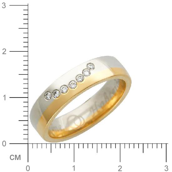 Кольцо с 7 бриллиантами из комбинированного золота  (арт. 301175)
