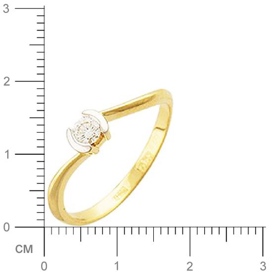 Кольцо с 1 бриллиантом из красного золота  (арт. 302278)