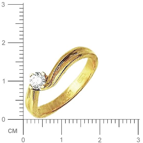 Кольца с 1 бриллиантом из жёлтого золота 750 пробы (арт. 302303)