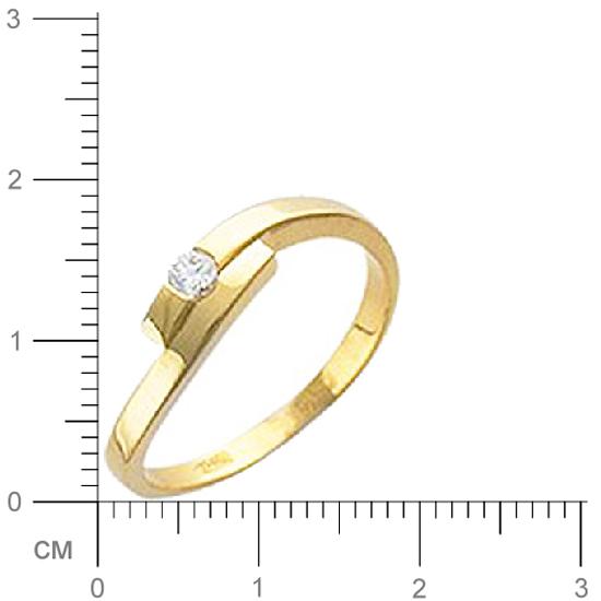Кольцо с 1 бриллиантом из жёлтого золота 750 пробы (арт. 302338)