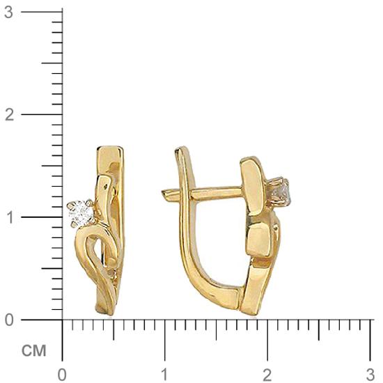 Серьги с 2 бриллиантами из комбинированного золота  (арт. 302563)
