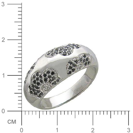 Кольцо Цветы с 82 бриллиантами из белого золота  (арт. 302798)