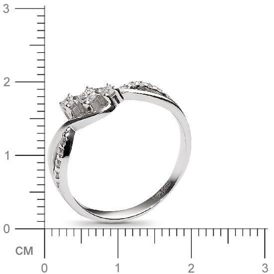 Кольцо с 13 бриллиантами из белого золота  (арт. 302809)