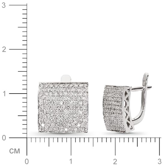 Серьги с 210 бриллиантами из белого золота  (арт. 302886)