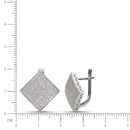 Серьги с 210 бриллиантами из белого золота  (арт. 302888)