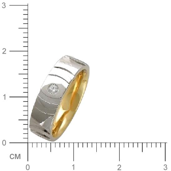 Кольцо с 4 бриллиантами из комбинированного золота  (арт. 303387)