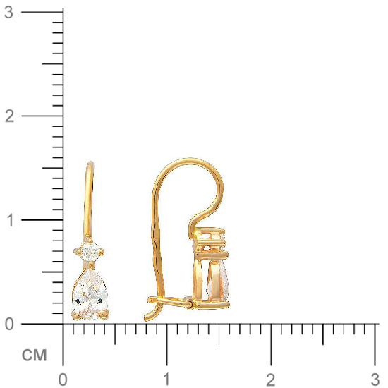 Серьги Капли с фианитами из красного золота (арт. 310031)