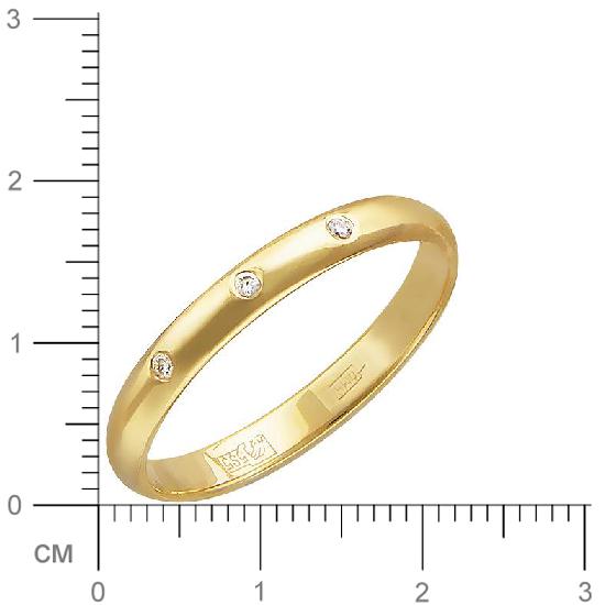 Кольцо с бриллиантами из желтого золота (арт. 313881)
