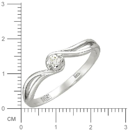 Кольцо с бриллиантом из белого золота (арт. 315024)