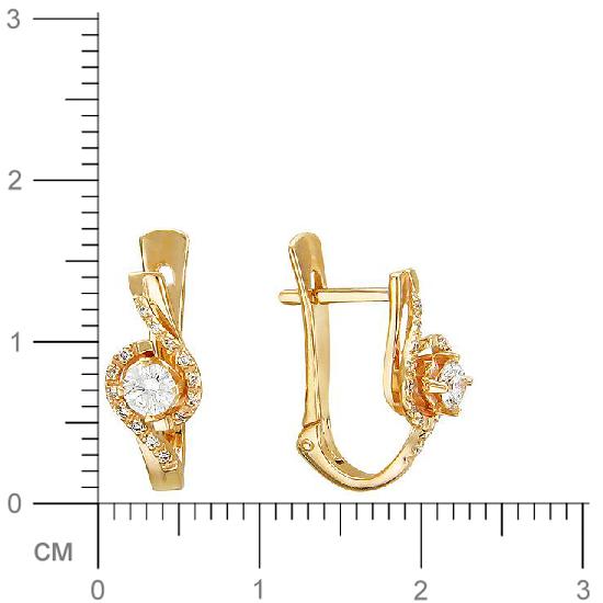 Серьги с бриллиантами из красного золота (арт. 315683)