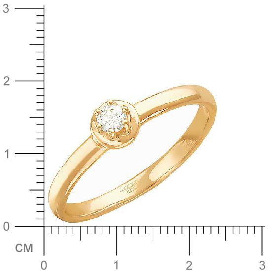 Кольцо с бриллиантом из красного золота (арт. 316452)