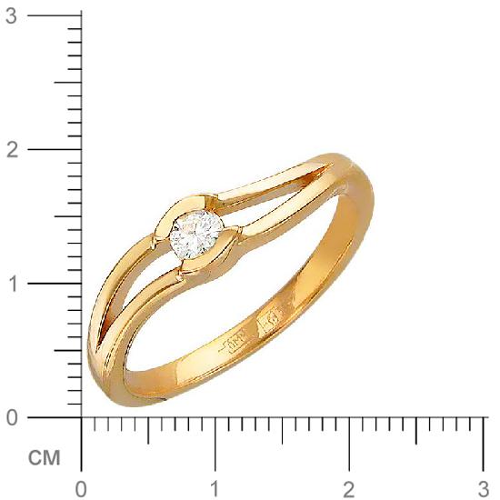 Кольцо с бриллиантом из красного золота (арт. 316455)