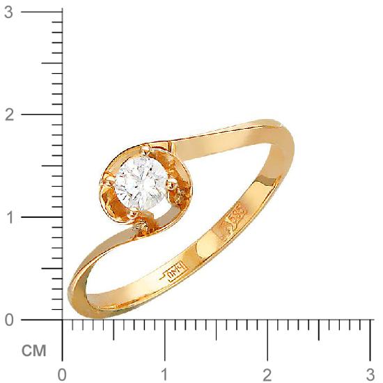 Кольцо с бриллиантом из красного золота (арт. 316457)