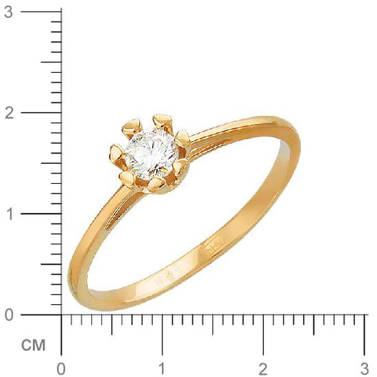 Кольцо с бриллиантом из красного золота (арт. 316459)