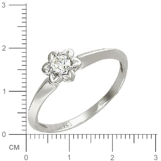 Кольцо с бриллиантом из белого золота (арт. 316483)