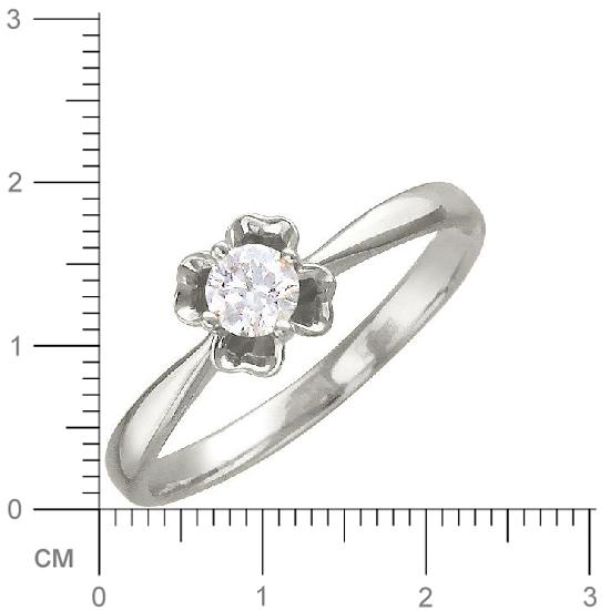 Кольцо с бриллиантом из белого золота (арт. 316486)