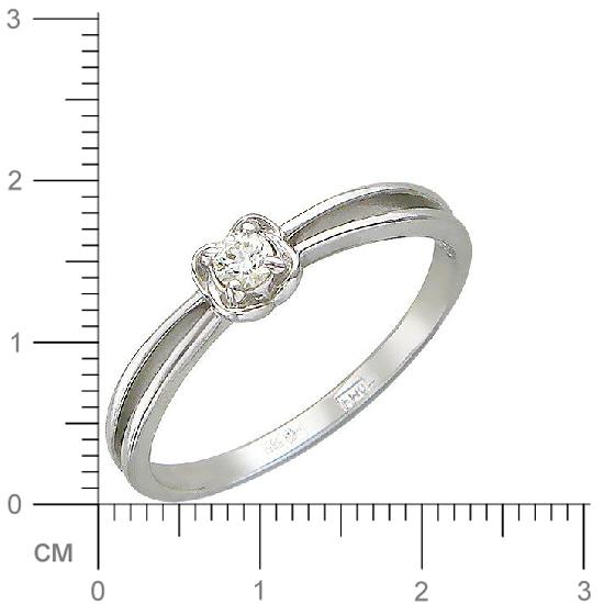 Кольцо с бриллиантом из белого золота (арт. 316487)
