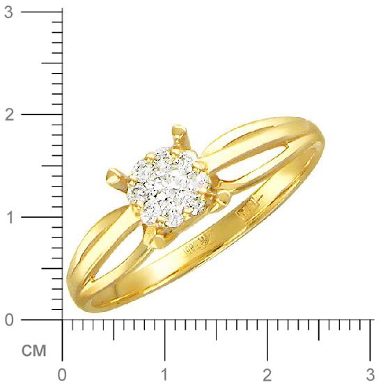 Кольцо с бриллиантами из желтого золота (арт. 316495)