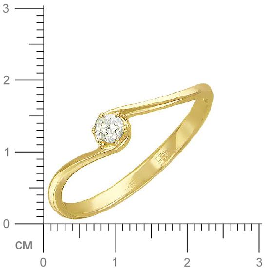 Кольцо с бриллиантом из желтого золота (арт. 316496)