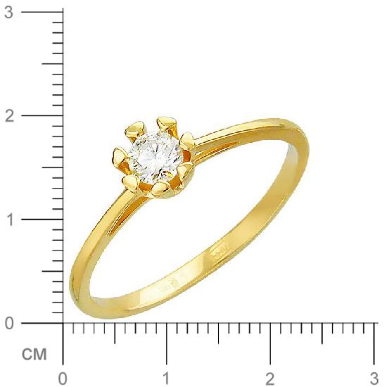 Кольцо с бриллиантом из желтого золота (арт. 316503)