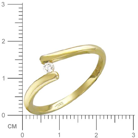 Кольцо с бриллиантом из желтого золота (арт. 316513)