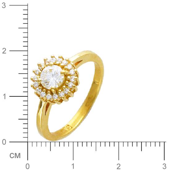 Кольцо с бриллиантами из желтого золота 750 пробы (арт. 316521)