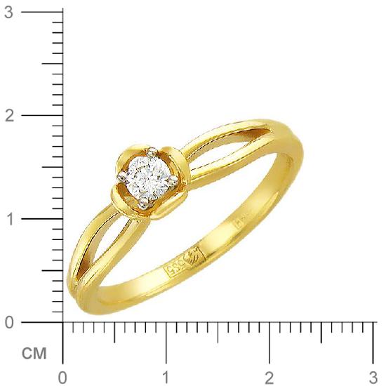 Кольцо с бриллиантом из комбинированного золота (арт. 316543)