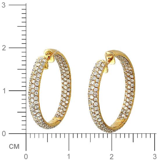 Серьги с бриллиантами из комбинированного золота (арт. 316764)