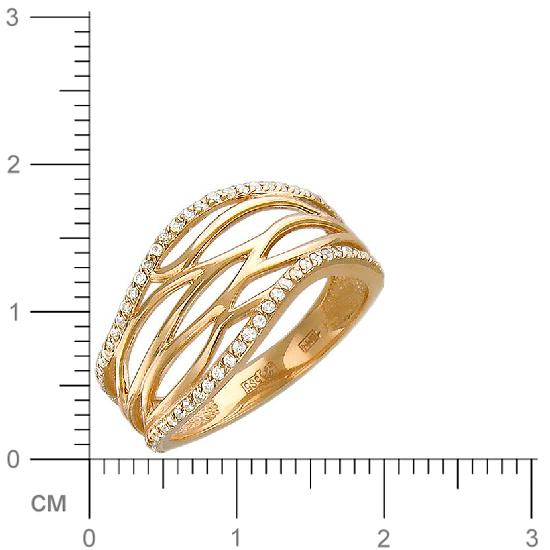 Кольцо с фианитами из красного золота (арт. 316842)