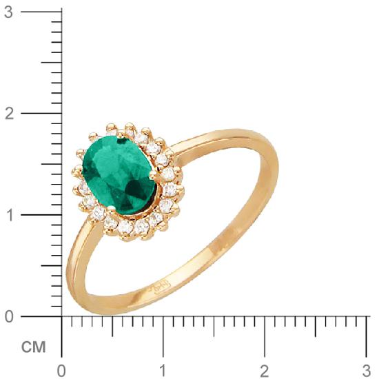 Кольцо с бриллиантами, изумрудом из красного золота (арт. 319609)
