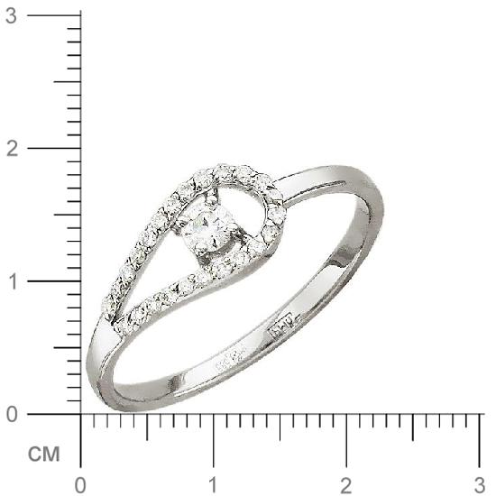 Кольцо с бриллиантом из белого золота (арт. 319611)