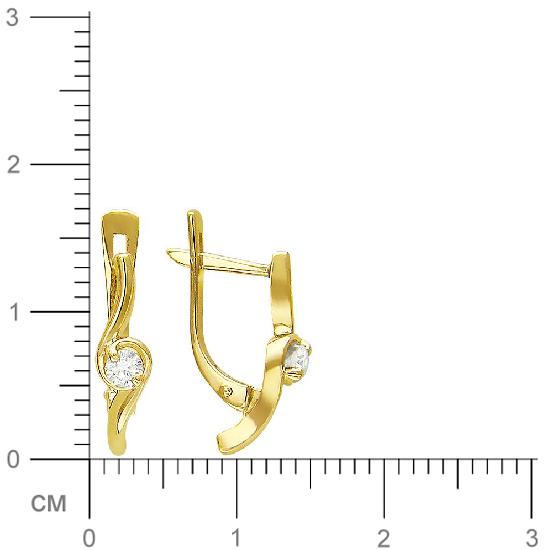 Серьги с бриллиантами из желтого золота (арт. 319623)