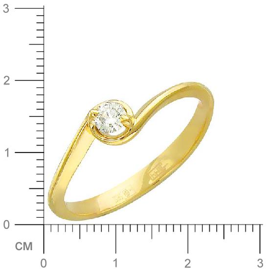 Кольцо с бриллиантом из желтого золота (арт. 320203)
