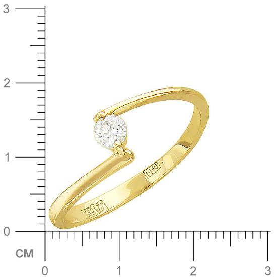 Кольцо с бриллиантом из желтого золота (арт. 320204)